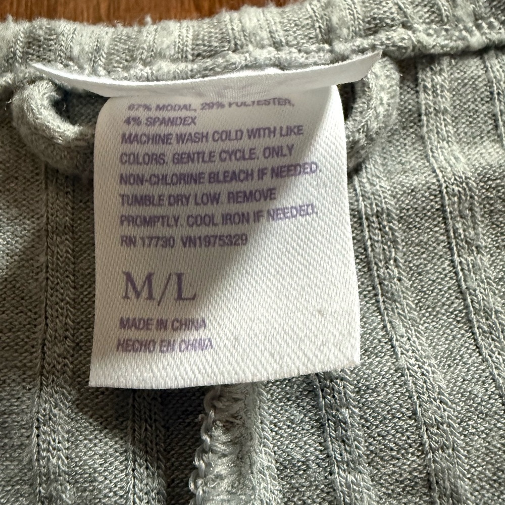 Stars Above M/L Wide Ribbed Open Front Robe - Gray - Picture 3 of 7